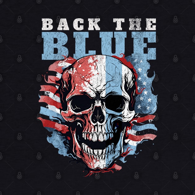 Thin Blue Line USA Skull Flag by BankaiChu